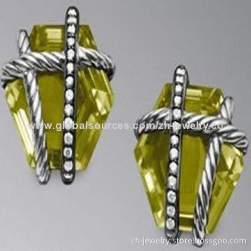 Cubic Zirconia Drop Earrings, Available in Various Colors